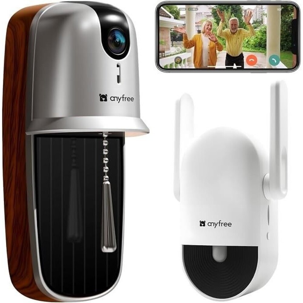 anyfree Doorbell Camera Wireless with Chime, HDR Smart WiFi Video Doorbell Silve